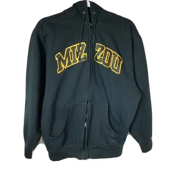Missouri Tigers Long Sleeve Zip Up Fleece Lined Hooded Sweatshirt Jacket, Sz M - Picture 1 of 6